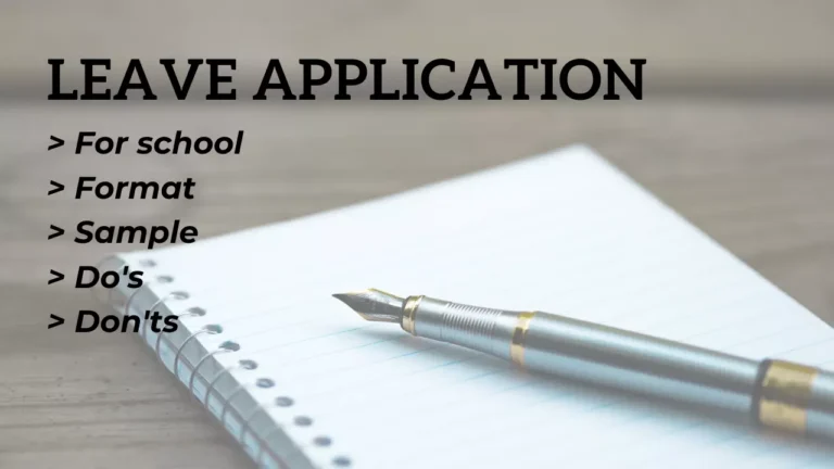 Leave application for school in English